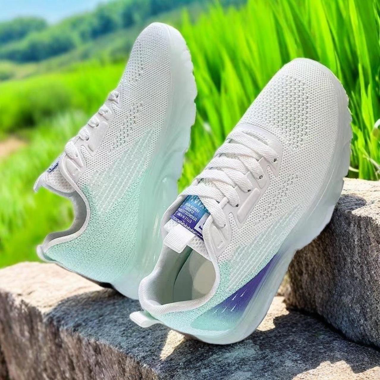 Spring and summer new jelly-soled fly-woven mesh breathable soft-soled student shoes 35