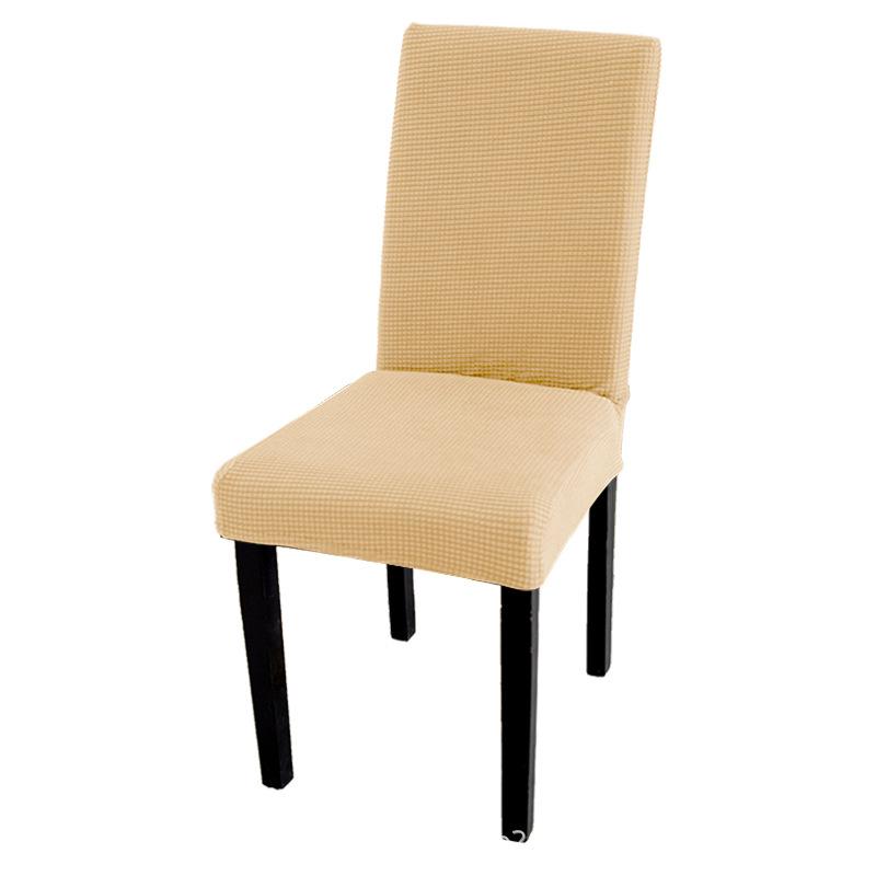 Karierte Polar-Fleece Einteilige Elastische Stuhlhülle Esszimmer Sitzbezug Schmutzabweisend Heim Restaurant Stuhlhussen
