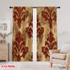 Vintage Flat Printing Curtains Burgundy Golden Abstract Digital Printed Polyester Drapes Party Decorations New Set Of 2 Made