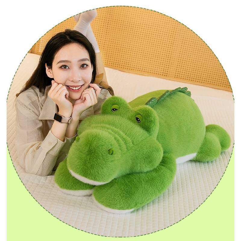 Adorable Green Crocodile Plush Pillow Soft Animal Toy For Kids Creative Gift Idea