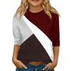 Children's 3/4 Sleeve Tops Knit  Casual  Print T Shirt Round Neck Pullover Blouse