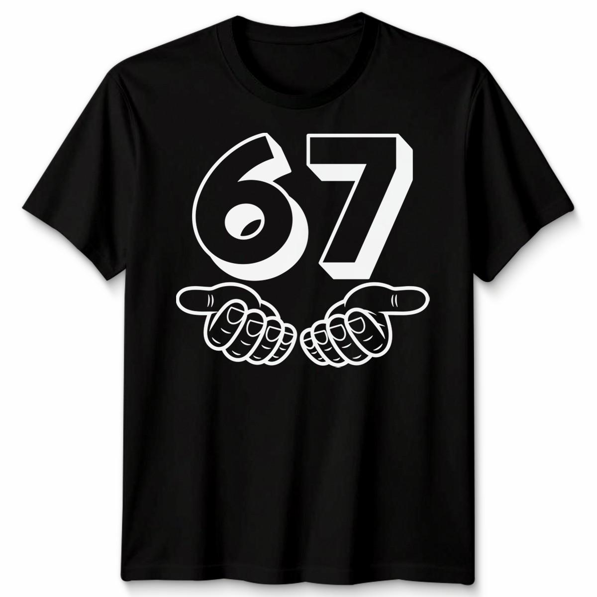 Funny Six Seven 6 7 Meme Gen Alpha Slang Hands Unisex Tshirt S разноцветный