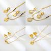Luxury Fashion Clover Earrings And Necklace Jewelry Set Elegant Earring Gift Box