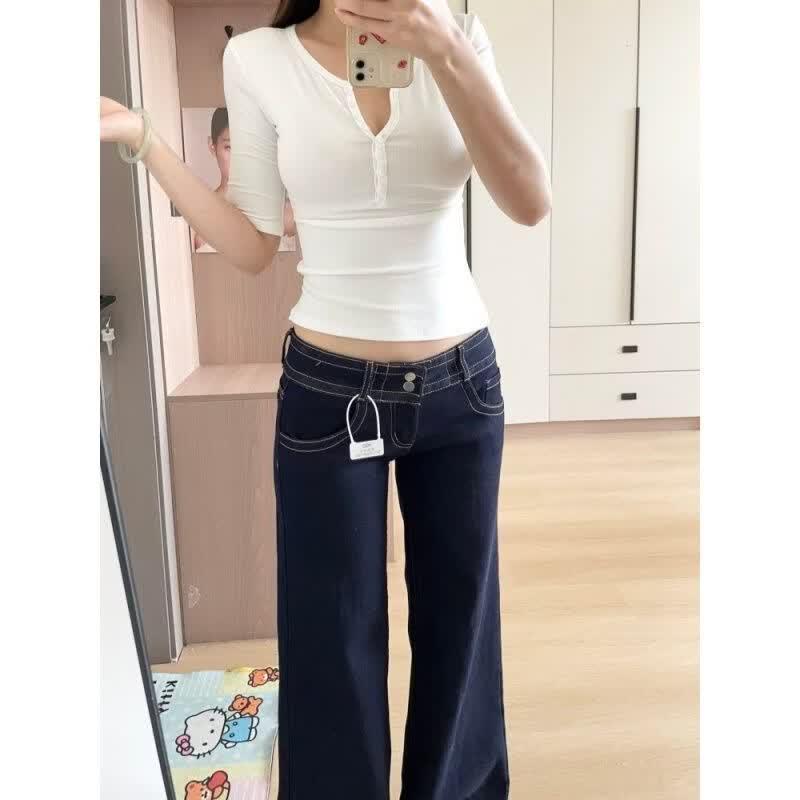 Women s Low-Rise Flare Denim Jeans L