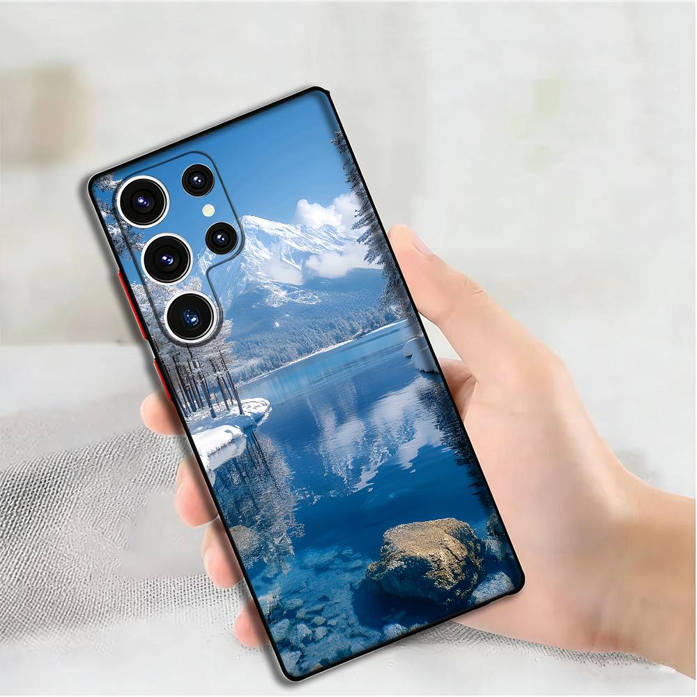Schöne isländische Landschaft Handyhülle für Samsung S24,25,23,22,21,20 Plus Ultra 5G Lite Stoßfeste Hülle