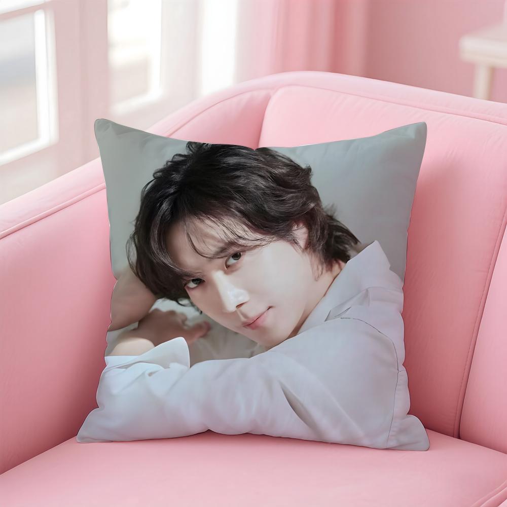 Hot Handsome Korean Actor KKim Youngdae Cushion Cover Pillowcase Short Plush Invisible Zipper Room Sofa Cushion Cover