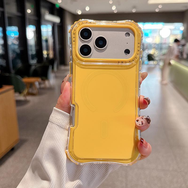 For IP17promax Magnetic Waist Beautiful Solid Color Skin Feel TPU Three-in-one Mobile Phone Case for Apple 17 Mobile Phone Case