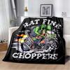 Rat Fink Retro Monster Graphic Print Flannel Blanket Cozy Warm Throw Sofa Bedroom Present Indoor Home Party Lounge Decor