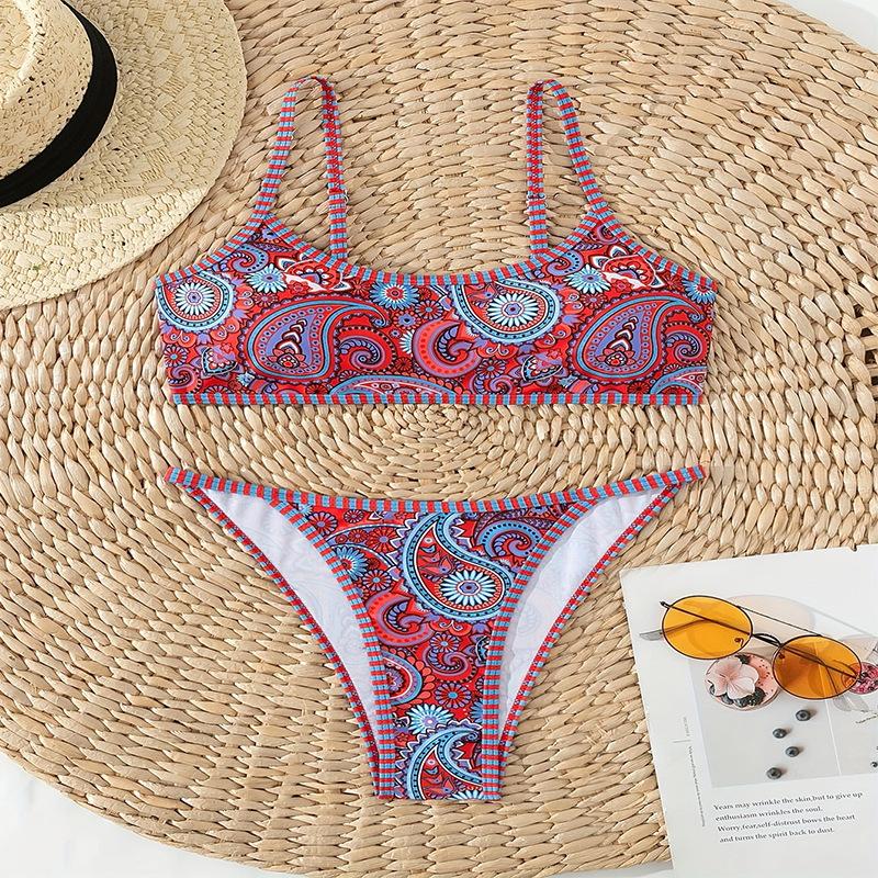 TS JYL-SW244 Printed Bikini Set, Two-Piece Sexy Beach Swimwear For Ladies 4XL