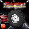 RC Tires, 110 Scale RC Wheels, Non-Slip, for Crawlers and Trucks, Set of 4, with Hubs, Ideal for Off-Road Racing, Endurance Races, Camping, Parties,
