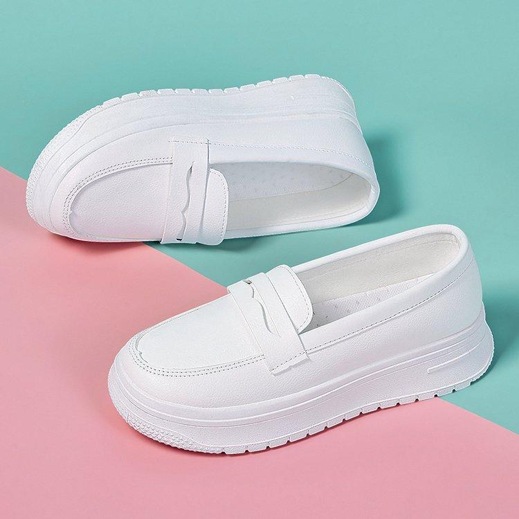 All-white medical nurse shoes, women's soft sole, breathable thick sole, non-slip, not tired after standing for a long time, foot leather surface wor