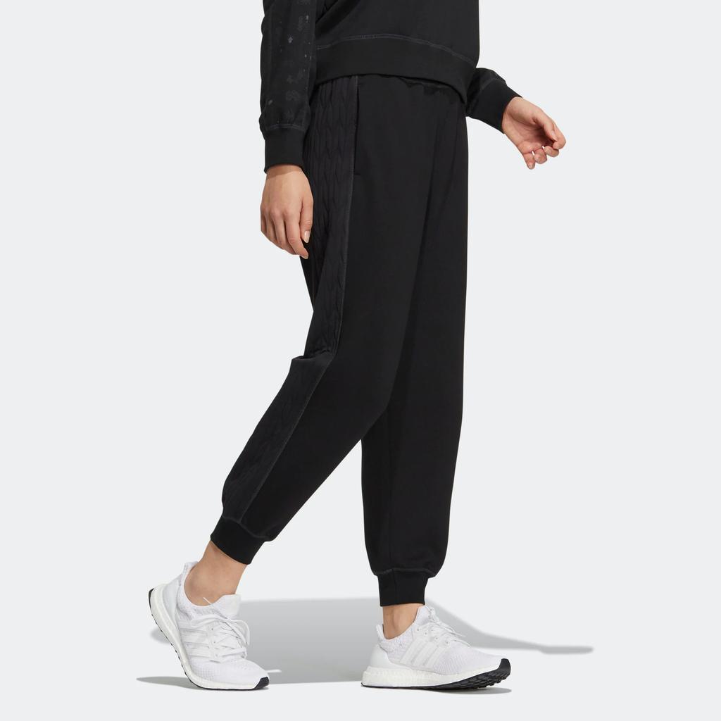 adidas Gestrickte Jogginghose Damen Schwarz Moderate Bündchenhose HM7115