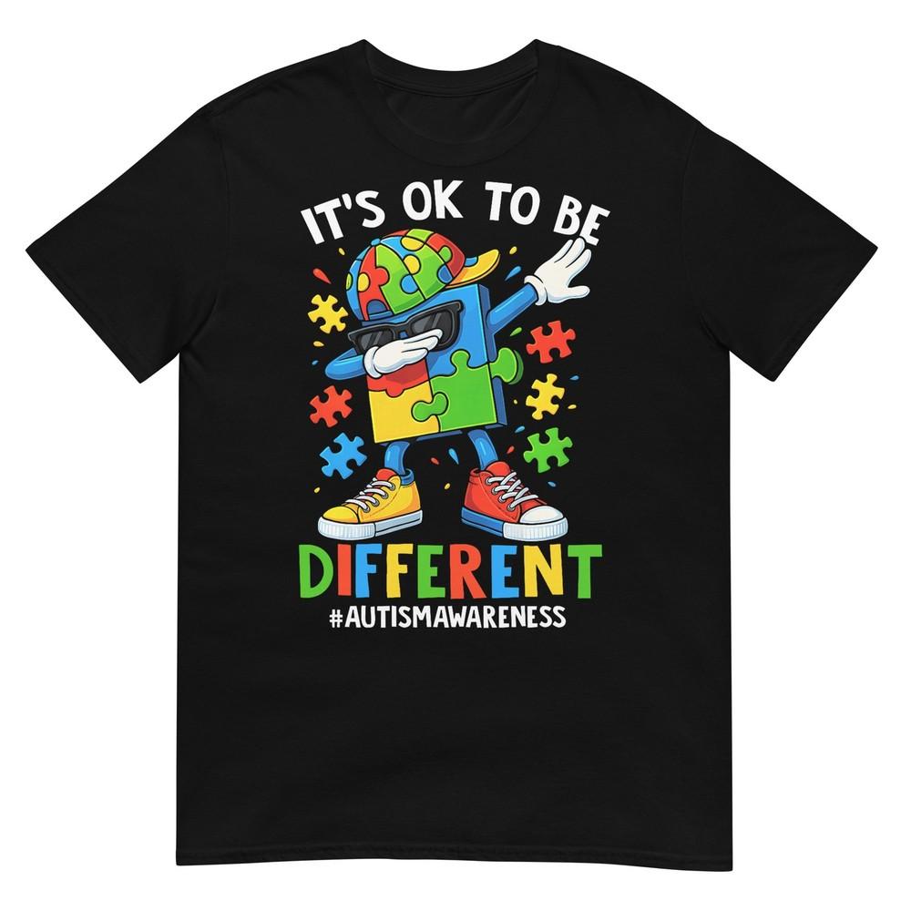 Its Ok To Be Different Dabbing Puzzle Autism Awareness Kids TShirt