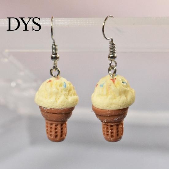 Women Dangle Earrings 1 Pair Cute Ice Cream Earrings, Fun Imitation Party Food Drop Summer Jewelry Gifts for Girls Ear