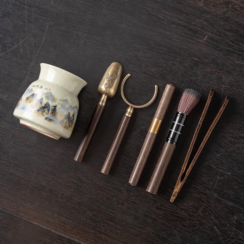 Ebony Tea Ceremony Six Gentlemen Accessory Set