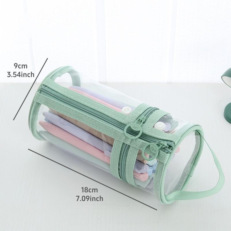 Transparent Mesh Pencil Holder Pen Case Handbag Large Capacity for School Office Stationery