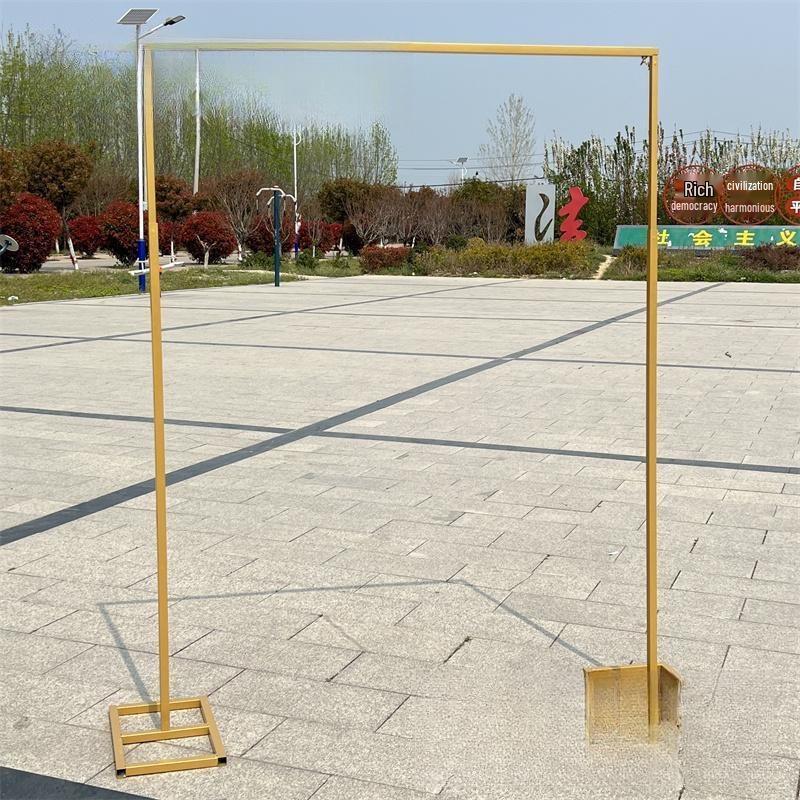 Gold Iron Wedding Arch with Telescopic Rods - Decorative Frame for Event Backgrounds