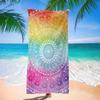 1pc Large Quick-Dry Sand-Free Beach Towel - Lightweight Microfiber Bath,Yoga Mat,Picnic Blanket Vibrant Rainbow Mandala Bohemian