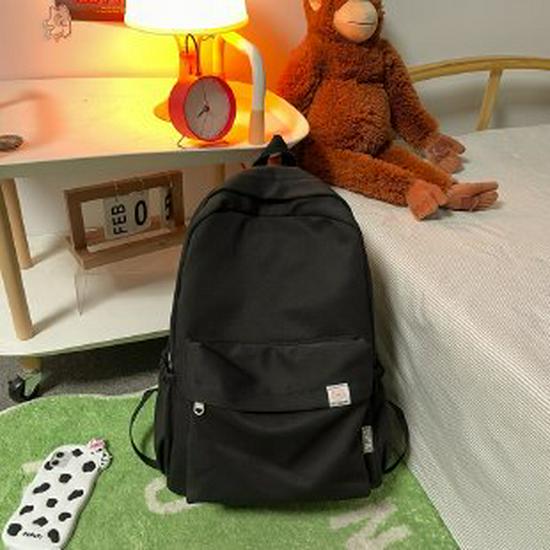 Japanese-Style Cute Solid Color Backpack for Girls and Women, Korean Version, Large Capacity for Middle and High School Students