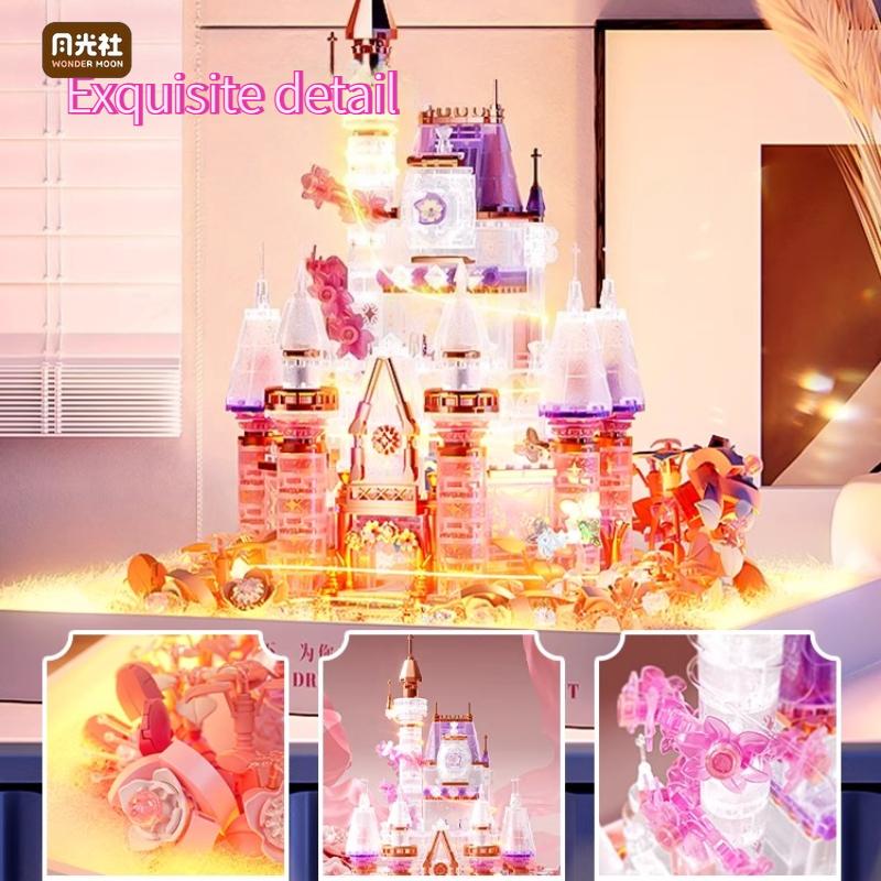 Moonlight Society Star Moon Castle Small Particle Building Blocks Decoration Assembly Diy Building Toys Girl Birthday Gift