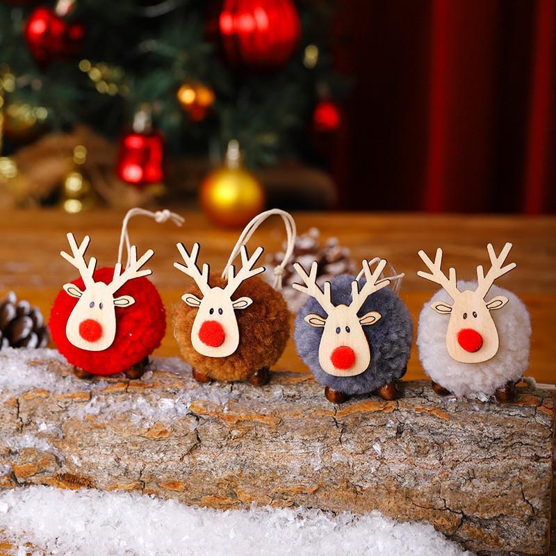 Cartoon Wool Felt Deer Christmas Ornament - Tree Decoration Gift