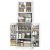 High-end kitchen buffet, 4-door kitchen cabinet, 8 spice racks, adjustable shelf, 60x39.5x179.6cm, white