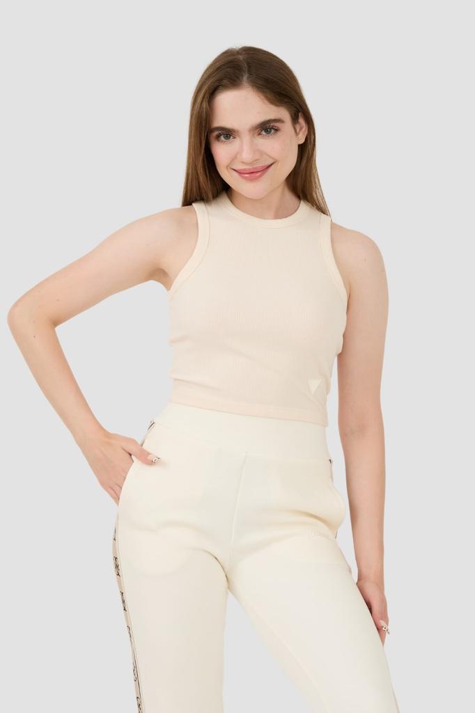 Guess Beżowy Damski Top Edie Tank S