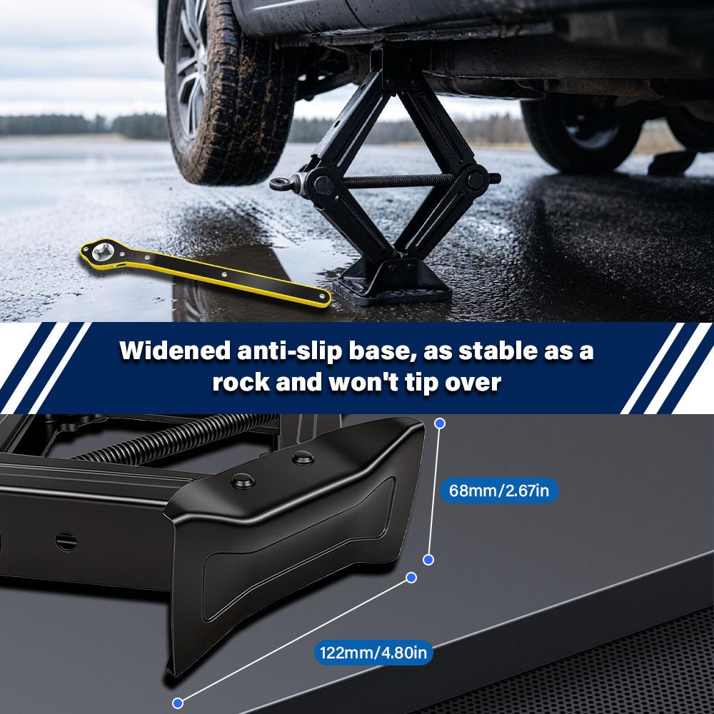 1.5T Car Jacks 2 In 1 Manual Lift Jack Car Repair Tool Lifting Tool with Labor-saving Ratchet Wrench Foldable Jack for Car