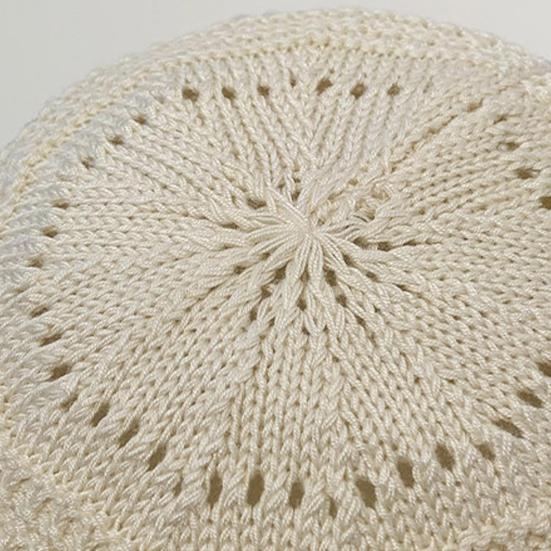 Basin Hat Hand-Crocheted Hollow Design Fisherman Hat Short Brim UV Protection Summer Travel Hat Headwear