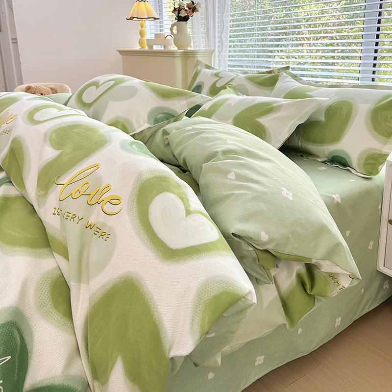 Fresh and Pastoral Style of Plants and Flowers, Dormitory Home Three-piece Set, Four-piece Set, Silky Soft and Delicate Bedding