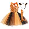 Girl Dress Animal Cosplay Giraffe Tiger Halloween Costume Kids Outfit Set