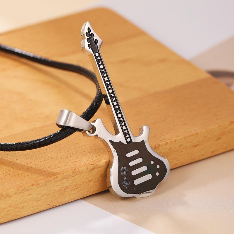 Jewelry Necklace For Women ,Versatile Stainless Steel Material ,Personalized Guitar Pendant Necklace ,Dopamine Jewelry 