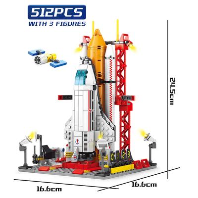 HUIQIBAO Space Aviation Manned Rocket Building Blocks With Astronaut Figure City Aerospace Model Bricks Children Toys for