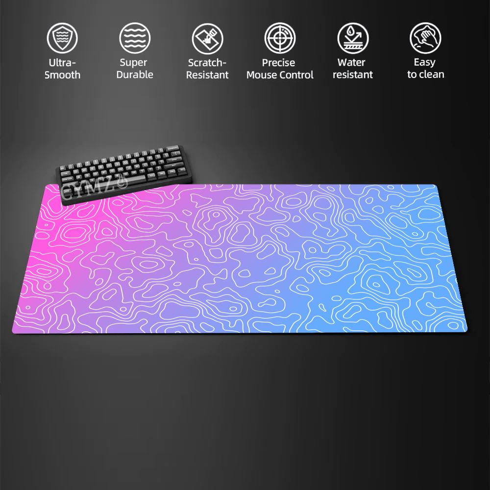 Gradient art line pattern large Mouse Pad Desk Mat NonSlip Durable Stitched Edge pc accessories Gaming mouse mat tapis souris