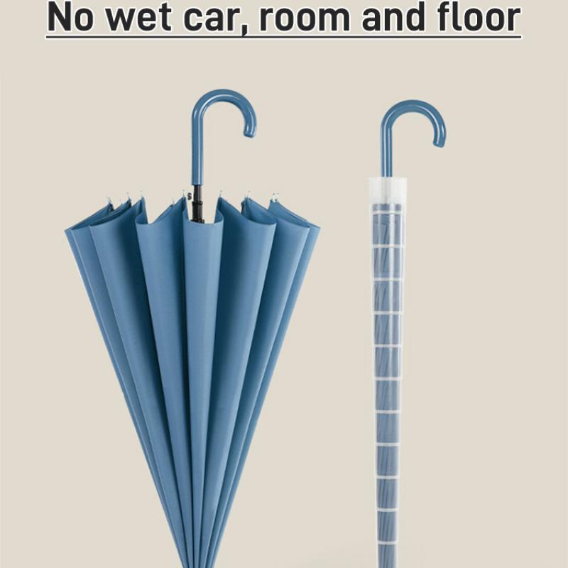 Stylish and Durable Umbrella with 16 Ribs and Carrying Sleeve Ideal for Both Men and Women