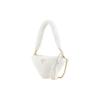 Prada Triangle Gold Metal Logo Zipper Closure Shoulder Bag Plush Women Shoulder Bag White 1BC543_2EC9_F0009_V_ZOO