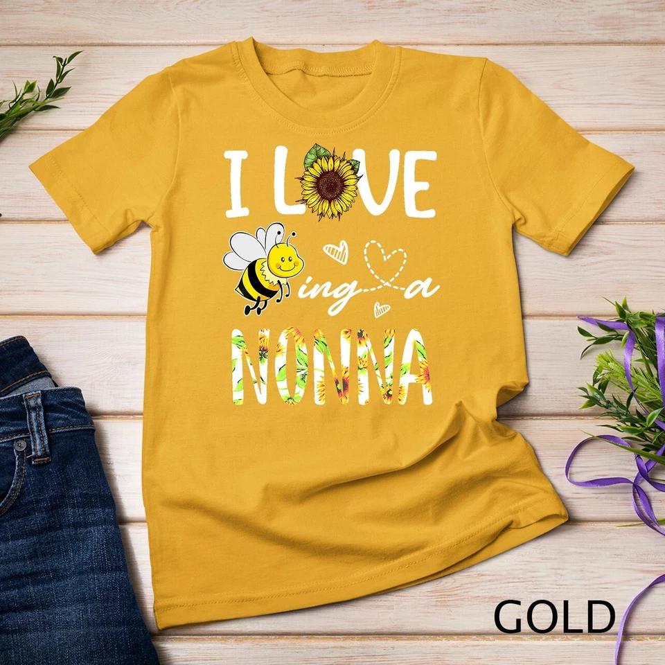 I Love Being A Nonna Sunflower Bee, Mother s Day T-Shirt Unisex T-shirt 4 S