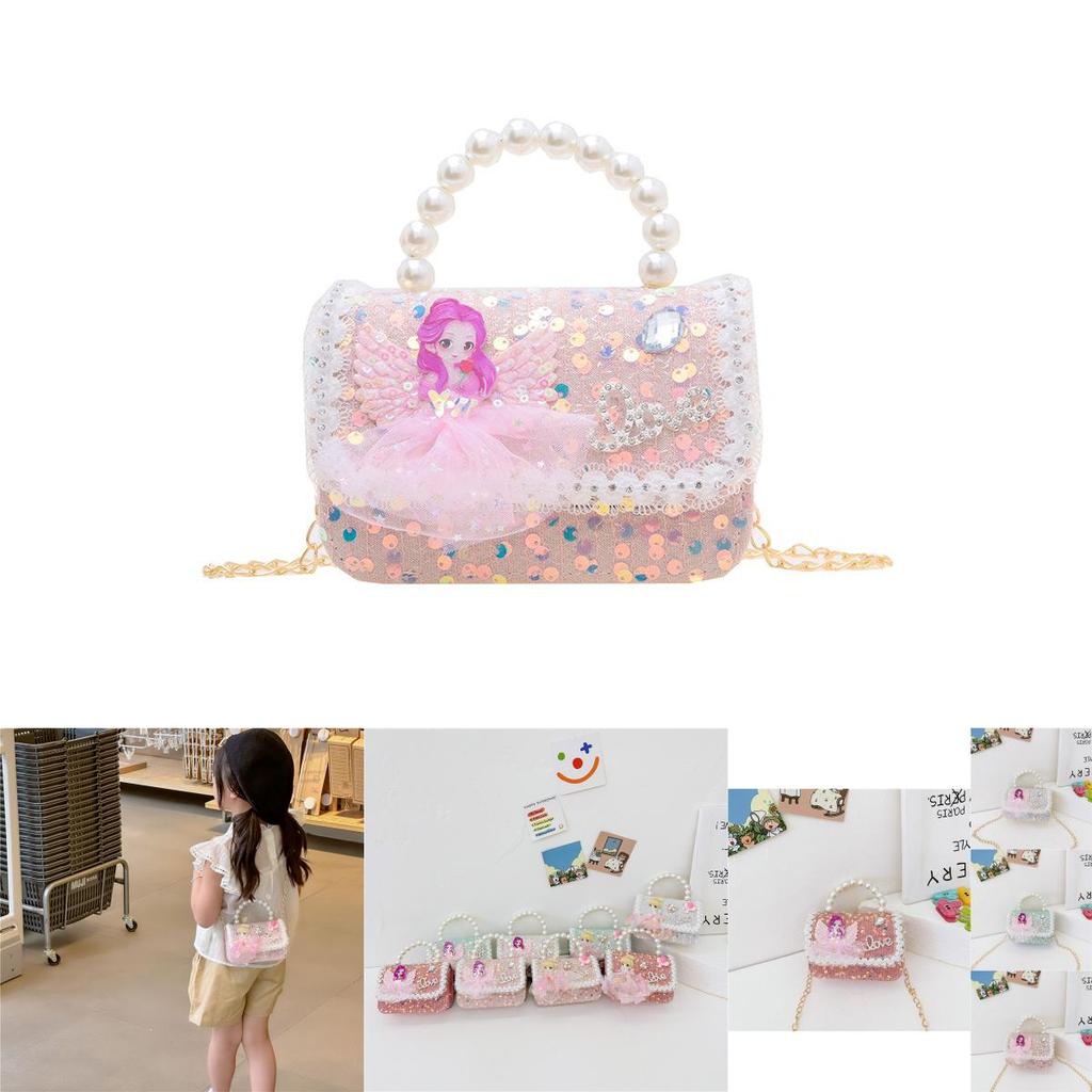 Charming Children's Mini Bag With Soft Polyester Material And Lovely Pearl Accents