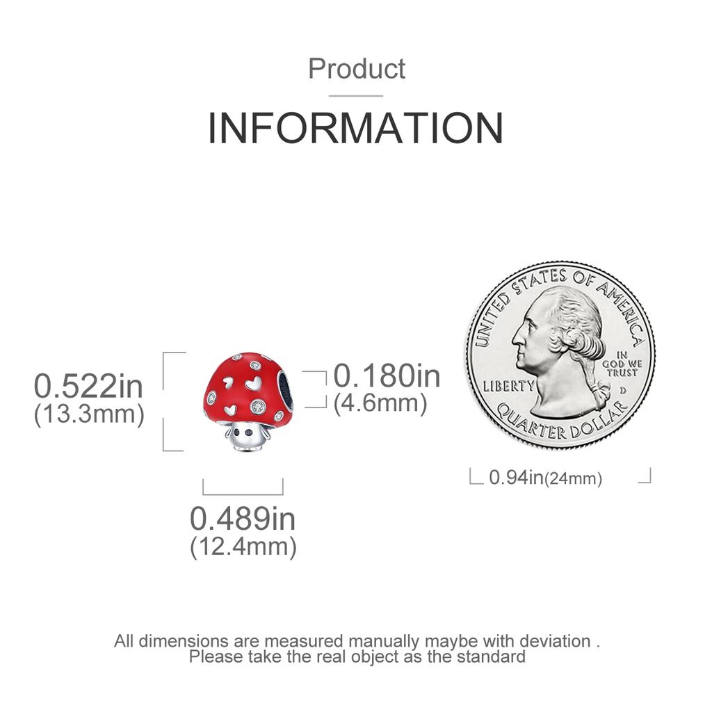 925 Silver Mushroom Pomegranate Red Series Charms Beads Pendant Fit Fine Bracelets S925 DIY Jewelry Gifts