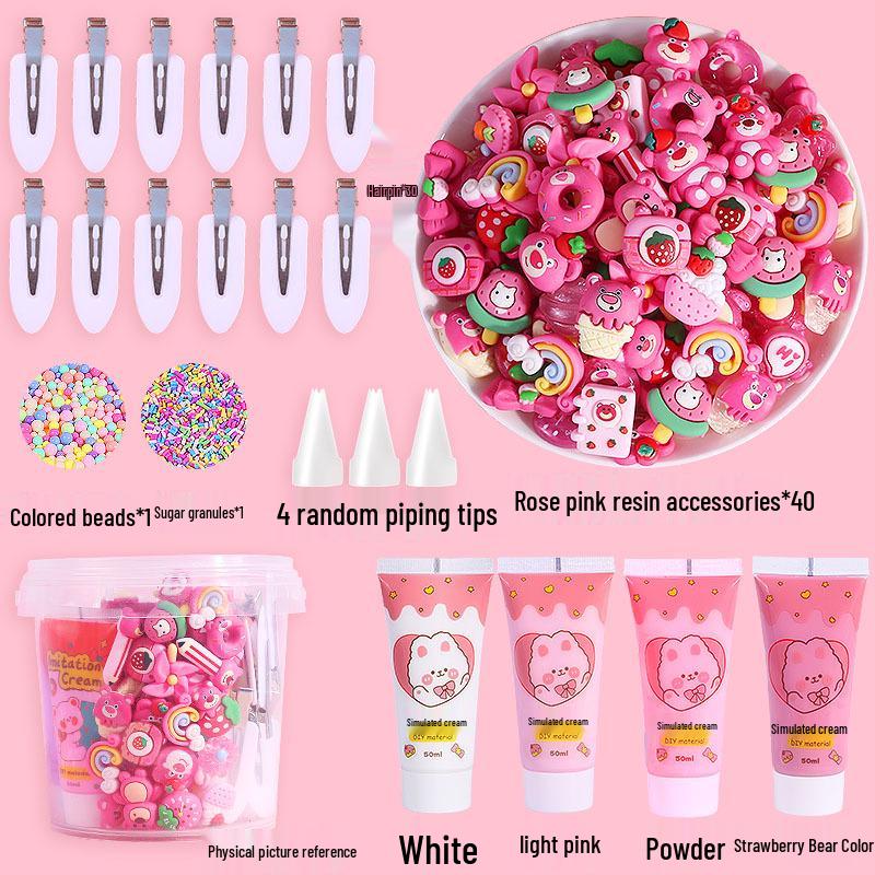 Dziecięcy zestaw do samodzielnego robienia spinek do włosów: Urocze żywiczne akcesoria do ręcznie robionych spinek do włosów