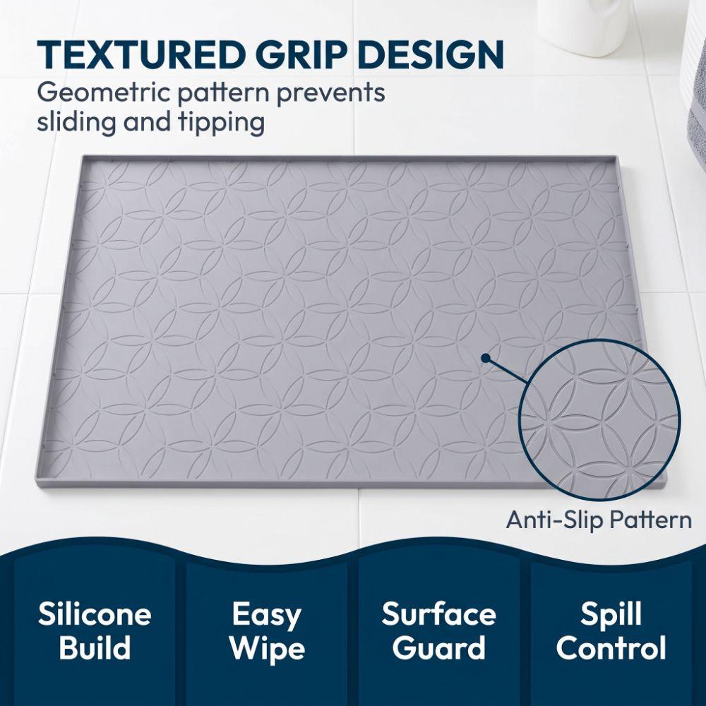 Grey Floor Protector Mat Waterproof Under Sink Liner Practical Under Sink Mat Pet Bowl Liner