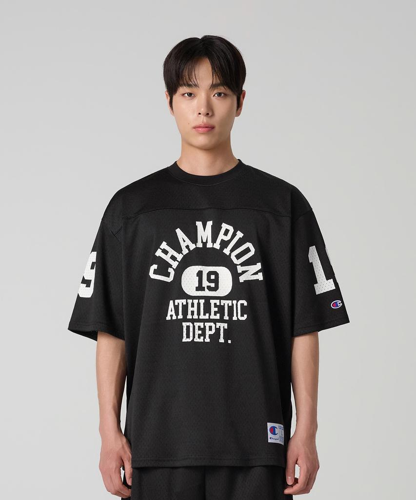 CHAMPION College Mesh Football Jersey T-Shirt Black