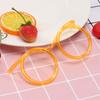 Silly Straw Glasses Fun Loop Drinking Straw Eye Glasses for Kids Party (Orange)