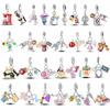 Charms Plata De Ley Food Cake Charm Hamburger Coffee Beer Bead For Original Bracelet Bangle Jewelry Making Beads Accessories