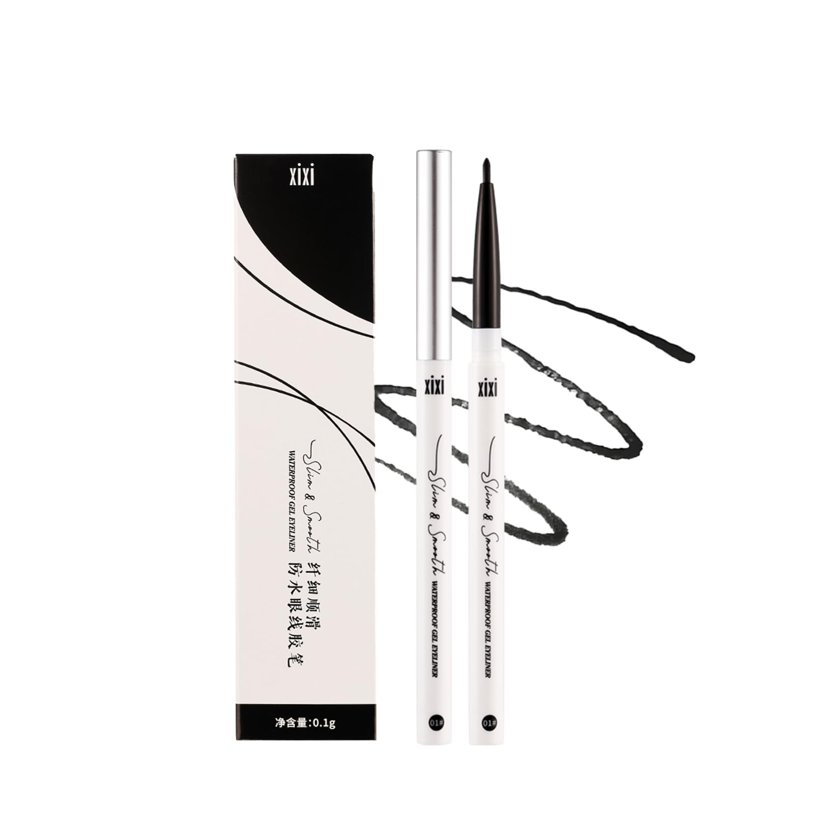 

XIXI BOX Gel Eyeliner - Silky Texture, Easy to Apply, Long-lasting, Waterproof, Smudge-Proof #1 Black