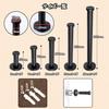 Charmoon Stainless Wall-Mounted Hook Wall Hanger Storage Screw Type Black (7cm 6 pieces)
