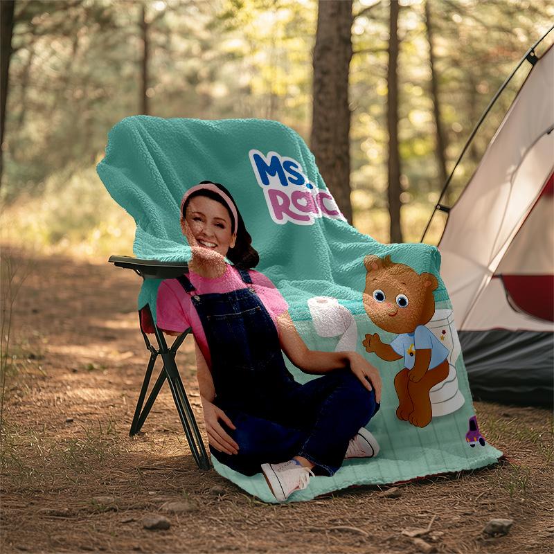 1pc Ms Rachel2 Theme Blanket - Digital Print, Polyester, Cozy for All Seasons, Perfect for Outdoor, Camping, and Travel