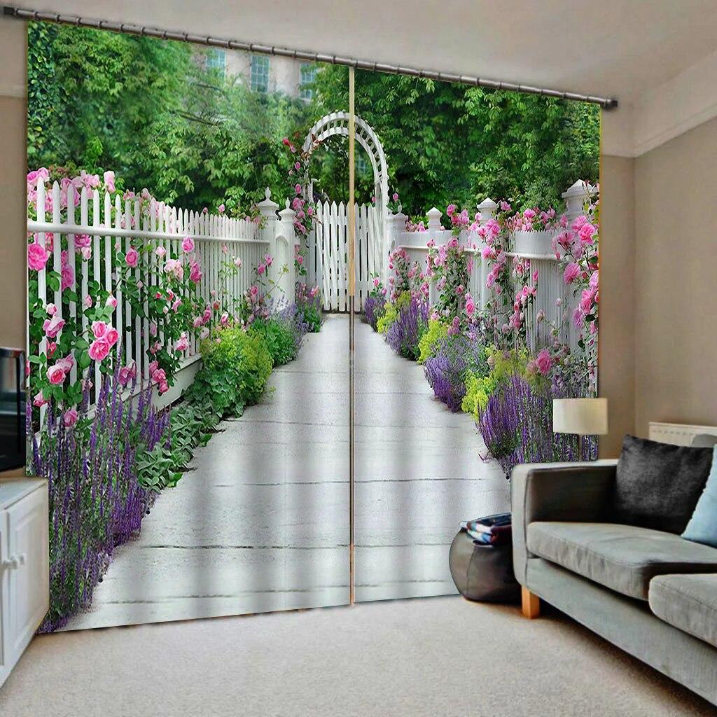 Scenic Flower Tree Living Room Curtains Natural Forest Curtain For Bedroom 3D Print Window Treatment Drapes 2pcs