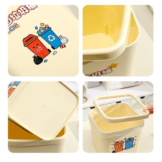 Cartoon Desktop Trash Can Cute Small Waste Bin Funny Tabletop Wastebasket Mini Trash Bin for Home Office Desk Vanity Table