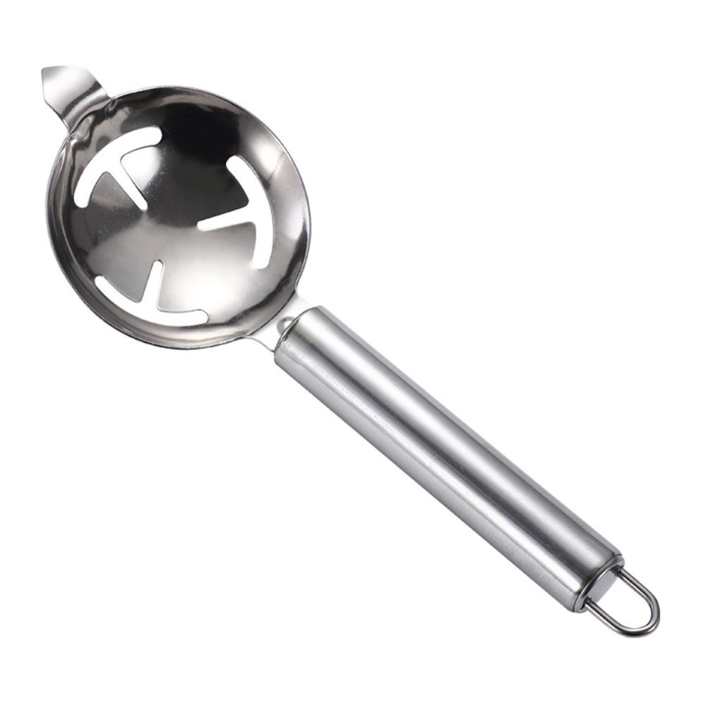 Extended Lug Design Stainless Steel Yolk Filter Long Handle Yolk Strainer  Kitchen